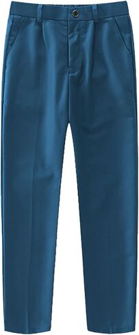Boy's Dress Pant with Pockets Straight Leg Fit Pull-On Slim Fit School Uniform Pants Formal Stretch Chino Pants in Saudi Arabia
