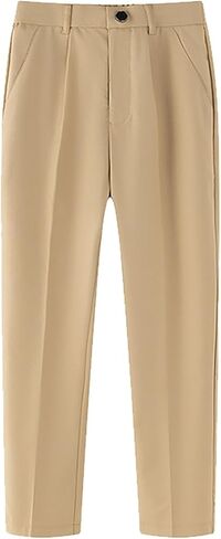 Boy's Dress Pant with Pockets Straight Leg Fit Pull-On Slim Fit School Uniform Pants Formal Stretch Chino Pants in Saudi Arabia