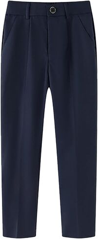 Boy's Dress Pant with Pockets Straight Leg Fit Pull-On Slim Fit School Uniform Pants Formal Stretch Chino Pants in Saudi Arabia