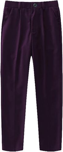 Boy's Dress Pant with Pockets Straight Leg Fit Pull-On Slim Fit School Uniform Pants Formal Stretch Chino Pants in Saudi Arabia