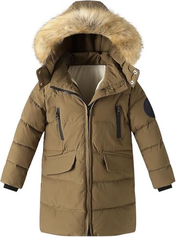 Little Boys Long Coats Winter Puffer Jacket Fleece Parka Thicken Padded Clothes in Saudi Arabia