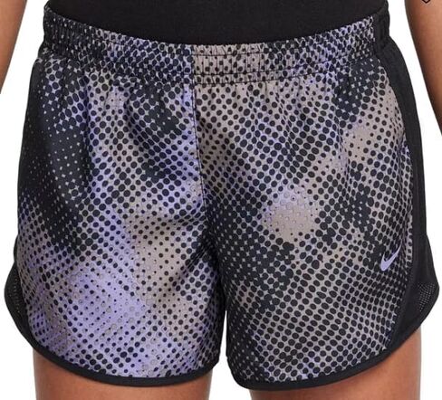 شورت Nike Big Girls مطبوع Tempo Dri-FIT مقاس 3 بوصات، أسود/بني مينك/جمشت مترب، مقاس متوسط in Kuwait
