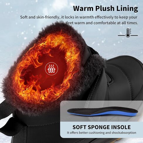 Women Snow Boots Winter: Waterproof Warm Fur Lined Comfortable Booties for Outdoor Walking in Saudi Arabia