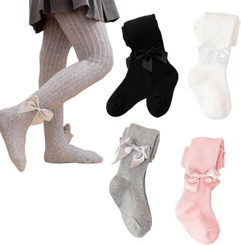 2PCS/3Pcs Toddler Tights Cable Knit With Bow Decoration,Girls Leggings Cotton Thick Pantyhose for Newborn Infant in Saudi Arabia