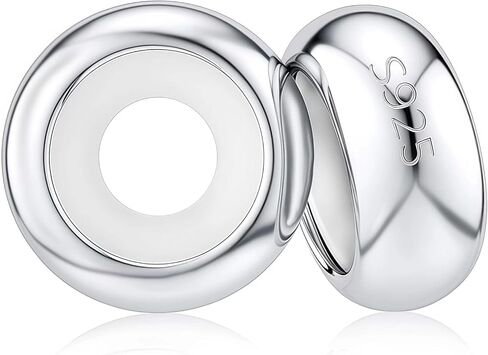 Stopper Charms 925 Sterling Silver Stopper Beads for Bracelets Round Spacer Beads for Charm Bracelets for Women Clip Spacer Charm Bracelet Stoppers in Saudi Arabia