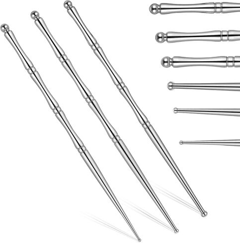 3 Pcs Acupuncture Pen Acupressure Pen Facial Reflexology Tools for Muscle Tension and Pain Relief Stainless Steel Double Headed Face Stick Fascia Tool Deep Tissue Massage Tool in Kuwait