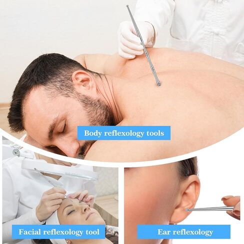 3 Pcs Acupuncture Pen Acupressure Pen Facial Reflexology Tools for Muscle Tension and Pain Relief Stainless Steel Double Headed Face Stick Fascia Tool Deep Tissue Massage Tool in Kuwait