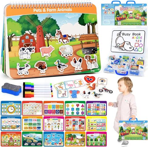 Preschool Workbooks Handwriting Practice Book for Kids, Montessori Toys Preschool Learning Activities, Autism Learning Materials, Toddler Tracing Book Learn Number Alphabet Shapes Animal for Ages 3-5 in Kuwait