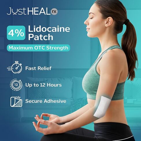 Lidocaine Patches - 4% Numbing Gel Pain Patches | 32 Pack- Maximum Strength Knee Pain Relief Patches | Nerve, Sciatica, Neck & Shoulder Joint, Muscle Soreness & Back Pain Relief- Topical Analgesic in Saudi Arabia