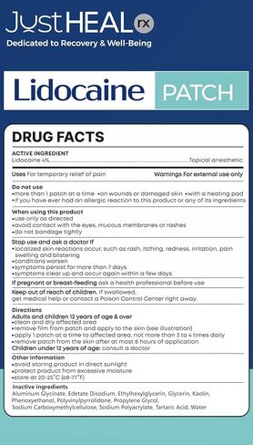 Lidocaine Patches - 4% Numbing Gel Pain Patches | 32 Pack- Maximum Strength Knee Pain Relief Patches | Nerve, Sciatica, Neck & Shoulder Joint, Muscle Soreness & Back Pain Relief- Topical Analgesic in Saudi Arabia