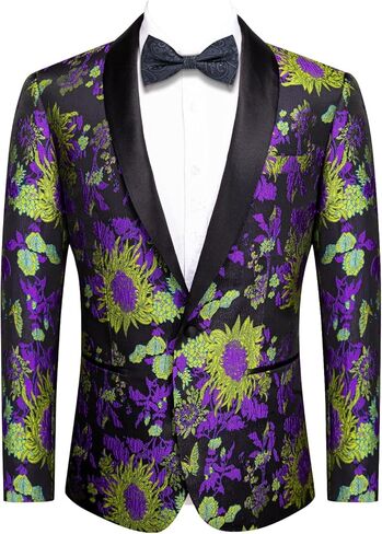 Hi-Tie Men's Gold and White Tuxedo Blazer Button Up Notch Collar Designer Woven Slim Fit Suit Dress Party Prom in Saudi Arabia