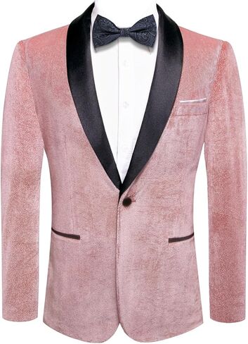 Hi-Tie Men's Gold and White Tuxedo Blazer Button Up Notch Collar Designer Woven Slim Fit Suit Dress Party Prom in Kuwait