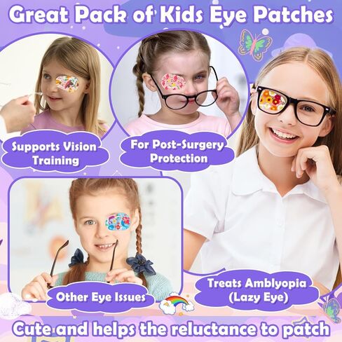 90 قطعة من رقعات العين للأطفال، 15 نمطًا من رقعات عين الأطفال، رقعة عين للأطفال الصغار مع عين كسولة، مادة قطنية قابلة للتنفس، تصميمات ملونة وممتعة، لاصقة لاصقة لعين الأطفال للفتيات الصغار in Kuwait