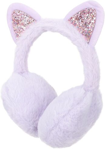 TEHAUX Cute Purple Cat Ear Plush Earmuffs Windproof Winter Ear Warmers for Boys in Saudi Arabia