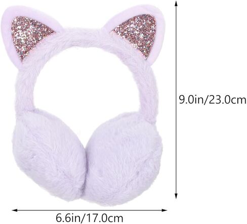 TEHAUX Cute Purple Cat Ear Plush Earmuffs Windproof Winter Ear Warmers for Boys in Saudi Arabia