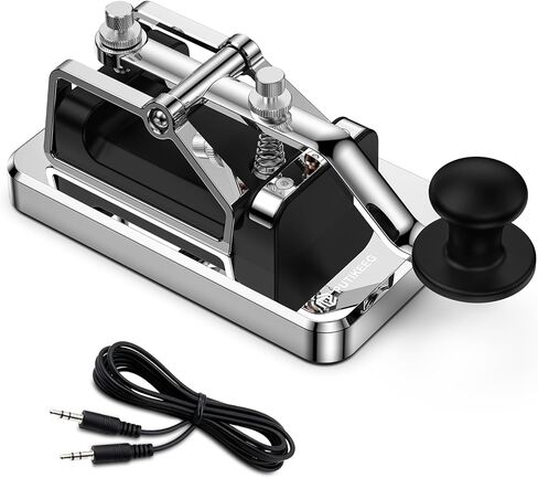 مفتاح رمز مورس CW - مفتاح تلغراف تلقائي ثقيل مجداف واحد على شكل جمل خلفي مفتاح نجمي مغناطيسي من سبائك الألومنيوم (أزرق) in Kuwait