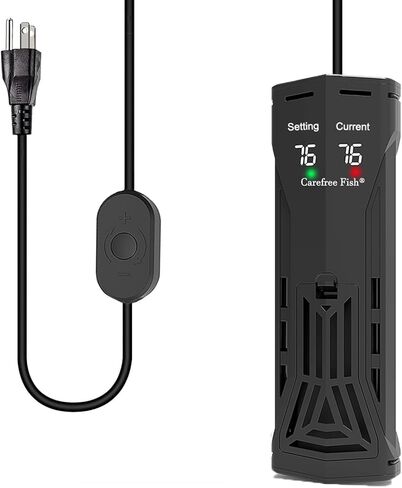 Carefree Fish 100/200/300/500/800W Paladin Aquarium Heater PTC السيراميك قضيب تسخين رقمي LED ذكي ترك الماء يوقف نظام التسخين تلقائيًا للمياه العذبة والمياه المالحة بدون طهي الأسماك in Kuwait