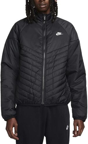 سترة Nike Sportswear Windrunner Therma-FIT متوسطة الوزن منتفخة للرجال (الولايات المتحدة، ألفا، متوسط، عادي، عادي، أسود) in Kuwait