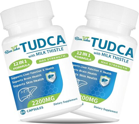 2200MG TUDCA Supplement with Milk Thistle 12-in-1 Formula Liver Support, Bile Salts Supplement for Liver Cleanse & Detox, Bile Flow & Gallbladder Support 60 Capsules in Saudi Arabia