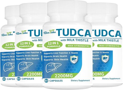 2200MG TUDCA Supplement with Milk Thistle 12-in-1 Formula Liver Support, Bile Salts Supplement for Liver Cleanse & Detox, Bile Flow & Gallbladder Support 60 Capsules in Saudi Arabia