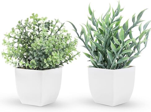 Der Rose 2 Pack Fake Plants Mini Artificial Greenery Potted Plants for Home Decor Indoor Office Table Room Farmhouse in Saudi Arabia