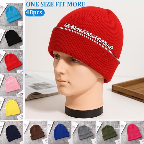 Kigeli 96 Pcs Kids Winter Beanies and Gloves Set Warm Cold Weather Hats Unisex Bulk Pack Gift for Girl Boy School Multicolor(12 Colors) in Saudi Arabia