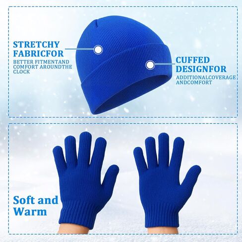 Kigeli 96 Pcs Kids Winter Beanies and Gloves Set Warm Cold Weather Hats Unisex Bulk Pack Gift for Girl Boy School Multicolor(12 Colors) in Saudi Arabia