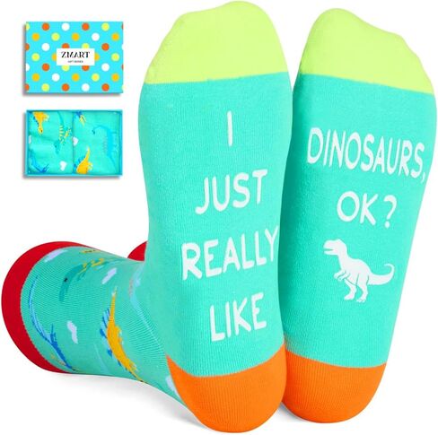 Zmart Unisex Funny Dinosaur Socks for Women Crazy Dino Socks Men, Novelty Dinosaur Gifts for Boys Dino Gifts Girls, Dinosaur Dark Blue, M in Saudi Arabia