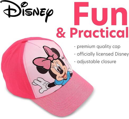 Disney Toddler Girls Minnie Mouse Bowtique Cotton Baseball Cap, Size 2-4T, Size 2-4T, Minnie Pink Glitter in Saudi Arabia