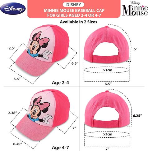 Disney Toddler Girls Minnie Mouse Bowtique Cotton Baseball Cap, Size 2-4T, Size 2-4T, Minnie Pink Glitter in Saudi Arabia