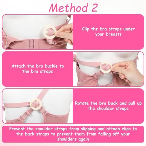 Thinp 8 Pcs Bra Strap Clips, Bra Clips to Make Racerback Round Bras Strap Holders for Slipping Adjustable Bras Racerback Clip Bra-Accessories for Conceal Hide Straps Cleavage Control in Saudi Arabia
