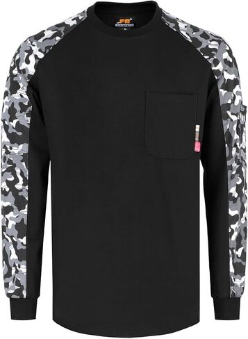 FR Shirts for Men Crewneck 6oz Jersey Lightweight Flame Resistant Work T Shirt NFPA2112 CAT2 in Kuwait