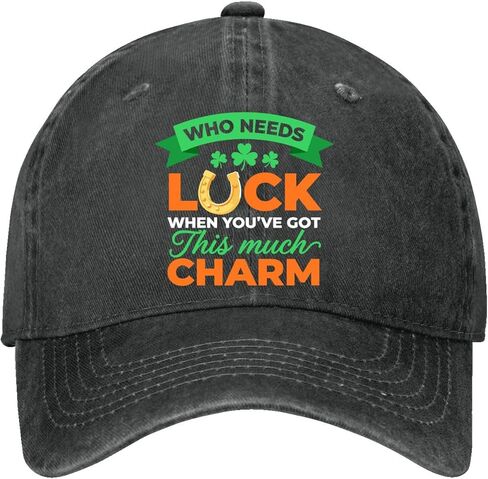 Who Needs Luck When You Have This Much Charm Hat for Men Fashion Washed in Saudi Arabia