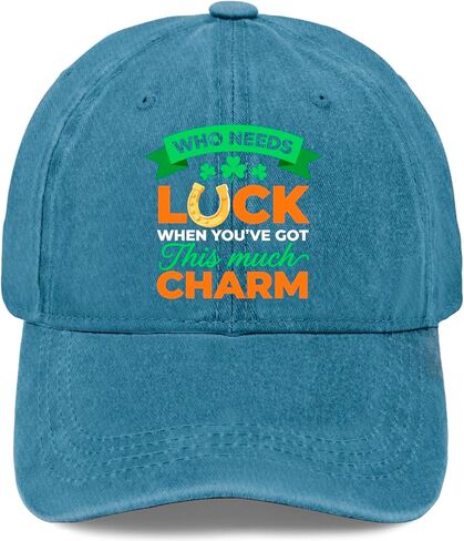 Who Needs Luck When You Have This Much Charm Hat for Men Fashion Washed in Saudi Arabia