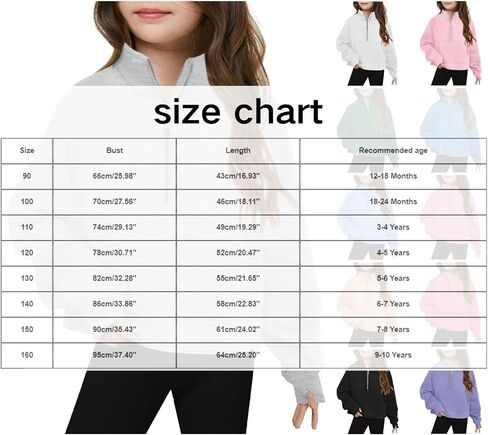 Girls Sweatshirt Cute Half Zip Lightweight Pullover Casual Long Sleeve Thumb Hole Fall Toddler Kids Pocket Outfits in Saudi Arabia