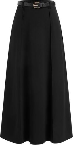 CIDER Women Maxi Skirt Long High Waist A-Line Skirt with Belt in Saudi Arabia