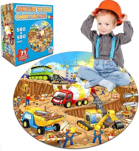 71 Piece Christmas Large Round Floor Puzzle with Santa Claus & Snowman, Jigsaw Circle Floor Puzzles for Ages 3,4,6,9,10,11,12+,Holiday and Xmas Floor Puzzles,Kid's Early Learning Floor Puzzles in Kuwait