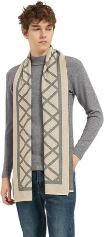 Men's Scarves Classic Winter Scarf Soft Warm Scarf Wool Scarf Knitted Soft Warm Neckwear in Saudi Arabia