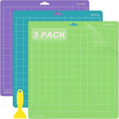 THANMAO LightGrip Cutting Mat 3 Pack, 12"x12" Light Grip Cutting Mats for Cricut Maker 3/Maker/Explore 3/Air 2/Air/One, Replacement Accessories Card, Adhesive Non-Slip Cut Mats, Blue in Saudi Arabia