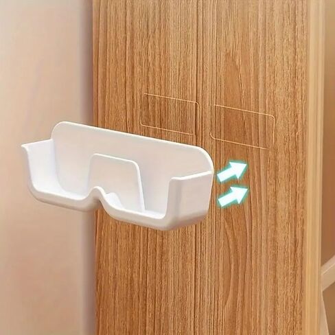 Wall-Mounted Glasses Holder Stand - Adhesive Eyeglasses Organizer for Nightstand, Reading Glasses, and Sunglasses - Clear in Saudi Arabia