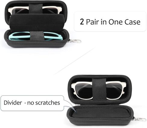 WOMACO Hard Glasses Case, Hard-Shell Double Eyeglasses Case for 2 Storage Scratchproof Dual Sunglasses Box for Women Men in Saudi Arabia