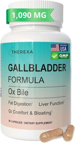 Ox Bile Supplements for No Gallbladder - Ox Bile Digestive enzymes, Purified Bile Salts, Gallbladder Supplements Complex Formula, 90 Capsules in Saudi Arabia