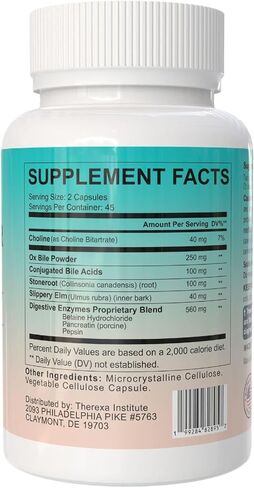 Ox Bile Supplements for No Gallbladder - Ox Bile Digestive enzymes, Purified Bile Salts, Gallbladder Supplements Complex Formula, 90 Capsules in Saudi Arabia
