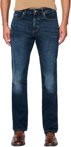 جينز للرجال على التوالي - صورة ظلية مبسطة ، منتصف الصعود ، راحة تمتد الدنيم in Kuwait