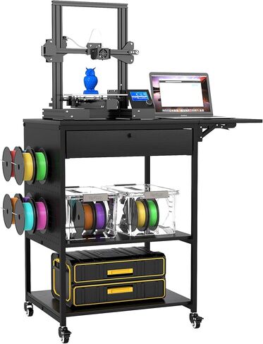3D Printer Filament Storage Rack with Wheels, Heavy Duty 3-Tier Metal Spool Holder Filament Organizer for PLA/ABS/PETG/TPU, Rolling 3D Printing Stand for Office, Garage, Workshop in Kuwait