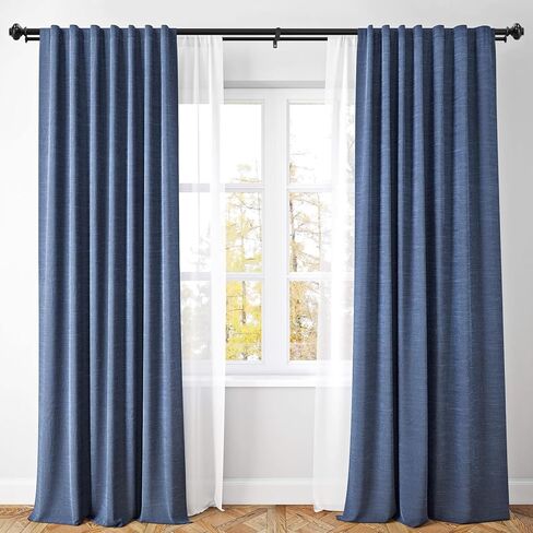 1 Inch Black Double Curtain Rod Set - Tension rods for windows 28 to 48 inchs with Round Finials -BHSRODS Home Double Window Rods for Living Room & Bedroom in Saudi Arabia