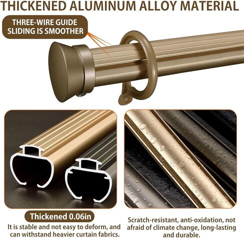 Double Curtain Track Wall Mounted, Roman Rod for Curtain, Aluminum Heavy-Duty Silent Rail, Sliding Curtain Track System with Silent Rollers, for Room Divider Living Bedroom Room (Gray, 7.2ft) in Saudi Arabia