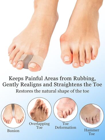 4PC Bunion Toe Separators Spacers Corrector with 2 Loops for Women Men Hammer Overlapping Hammer Big Toe Straightener (Regular) in Saudi Arabia
