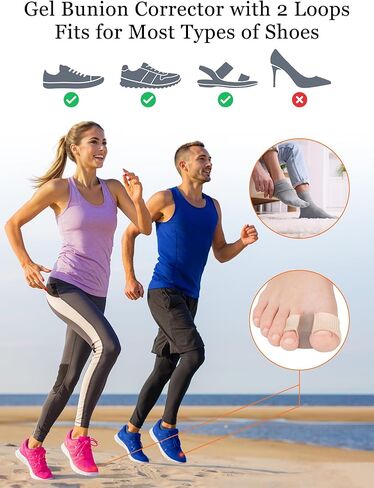 4PC Bunion Toe Separators Spacers Corrector with 2 Loops for Women Men Hammer Overlapping Hammer Big Toe Straightener (Regular) in Saudi Arabia