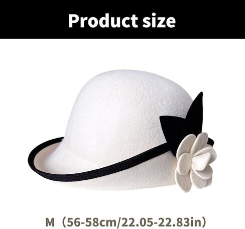 Vintage Fedoras Hat For Women Theme Party Caps With Roll Brim Flower Wool Bowler For Halloween Party Cosplay Accessory Bowler in Saudi Arabia